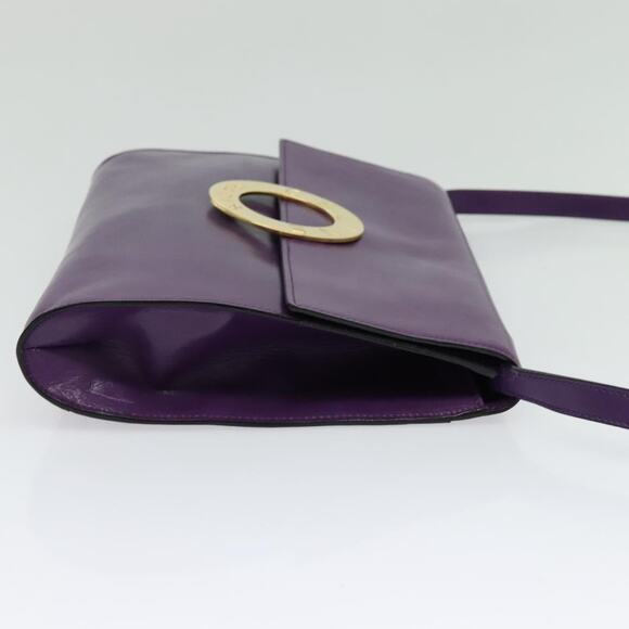 CELINE Shoulder Bag Leather Purple Gold - Picture 5 of 12